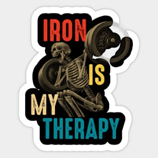 Iron Is My Therapy Sticker